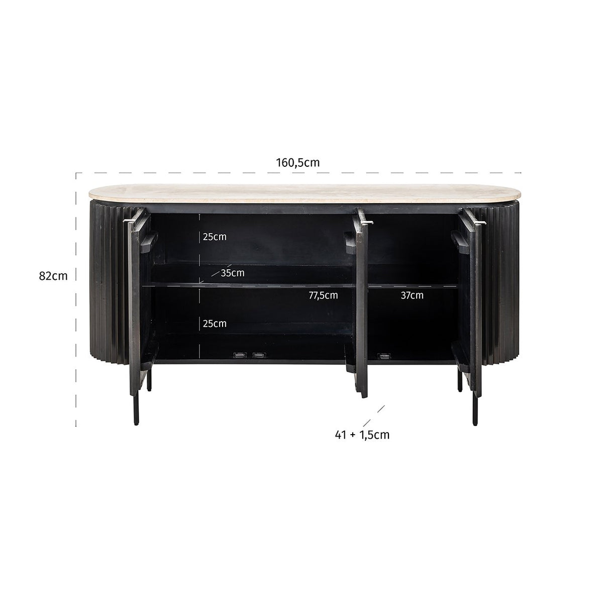 Dressoir Hampton (Dark brown) van Richmond Interiors – Luxe comfort op maat van PureWonen. Vraag naar de beste prijs.