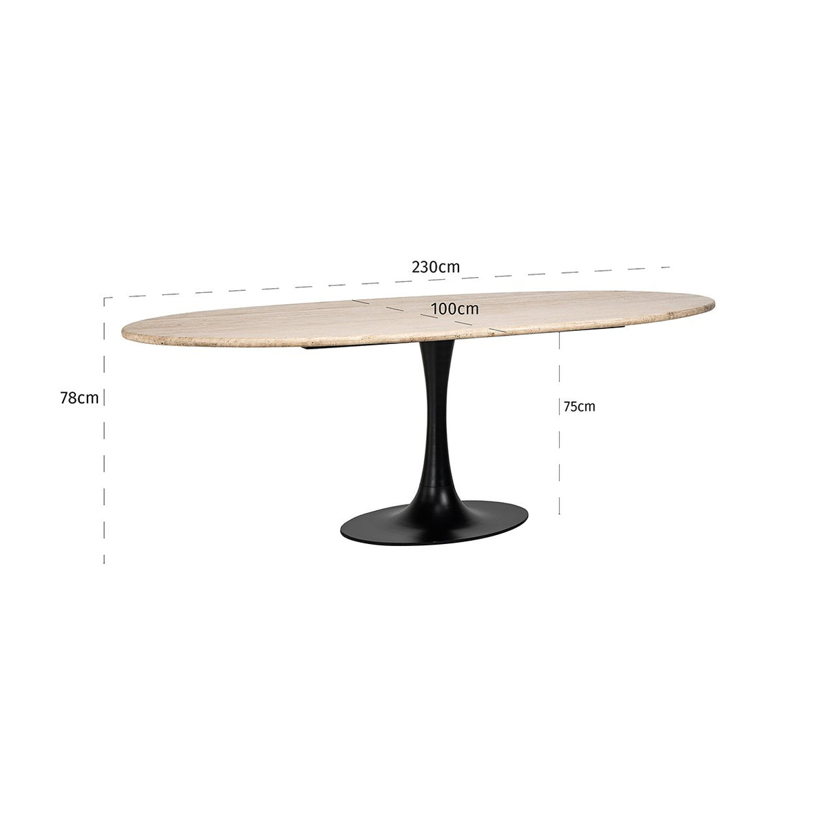 Eettafel Hampton ovaal 230 (Black) van Richmond Interiors – Luxe comfort op maat van PureWonen. Vraag naar de beste prijs.