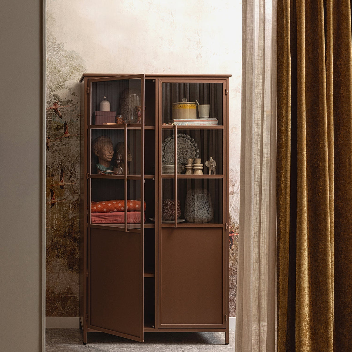 Exhibit Vitrinekast Metaal Tan