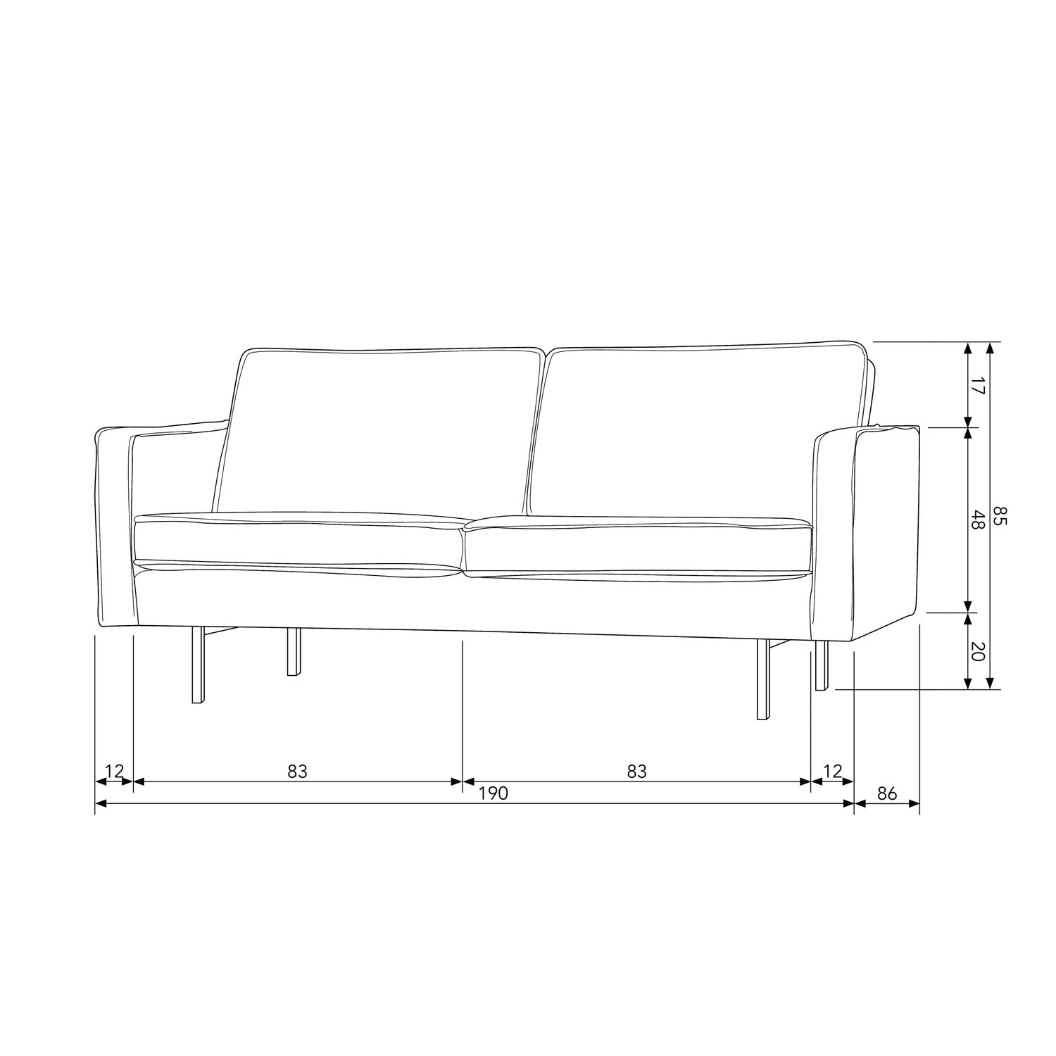 Rodeo 2,5 Zits Bank Velvet Oker