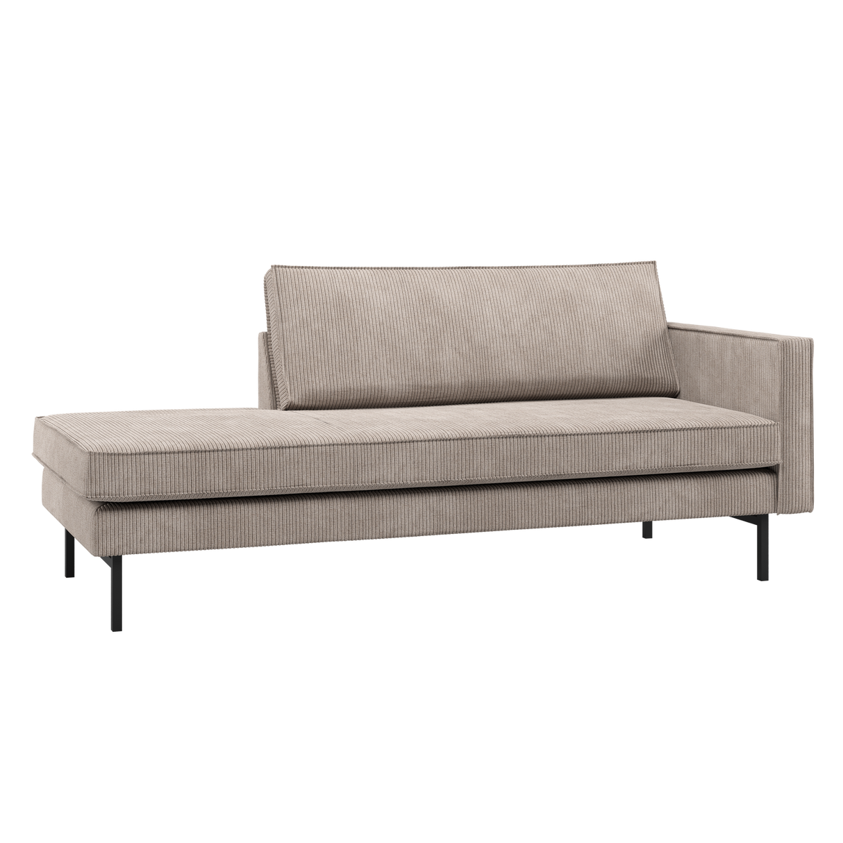 Rodeo Daybed Rechts Ribstof Donkerzand