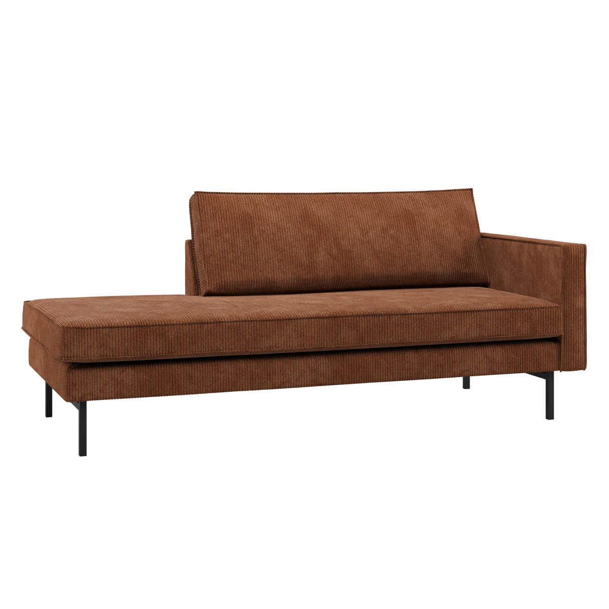 Rodeo Daybed Rechts Ribstof Roestbruin