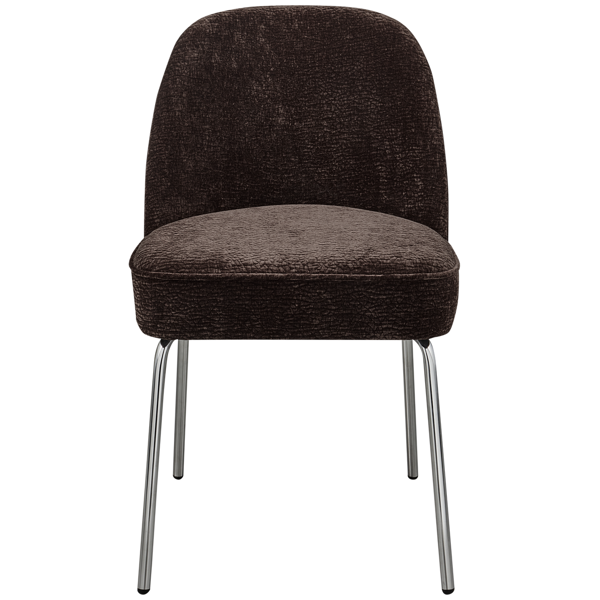 Vogue Eetkamerstoel 3 D Chenille Donkerbruin Chrome Poot