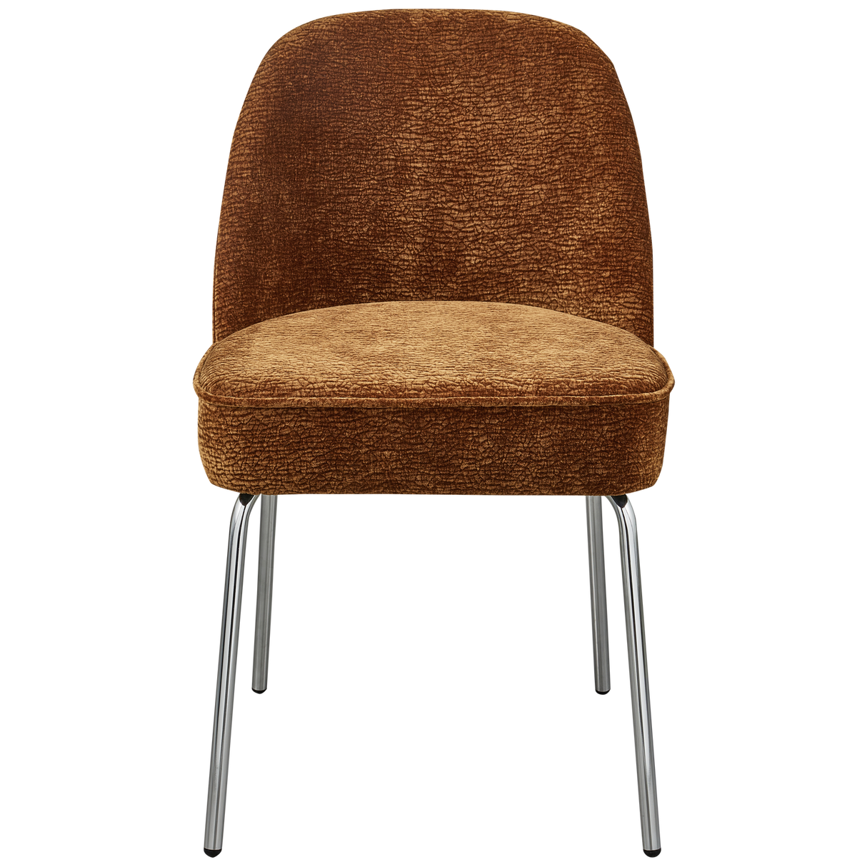 Vogue Eetkamerstoel 3 D Chenille Middenbruin Chrome Poot