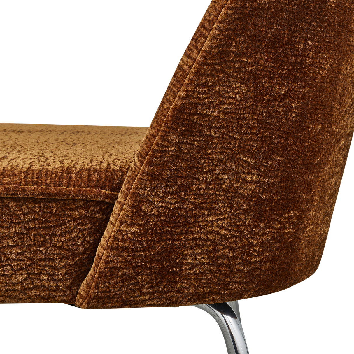 Vogue Eetkamerstoel 3 D Chenille Middenbruin Chrome Poot