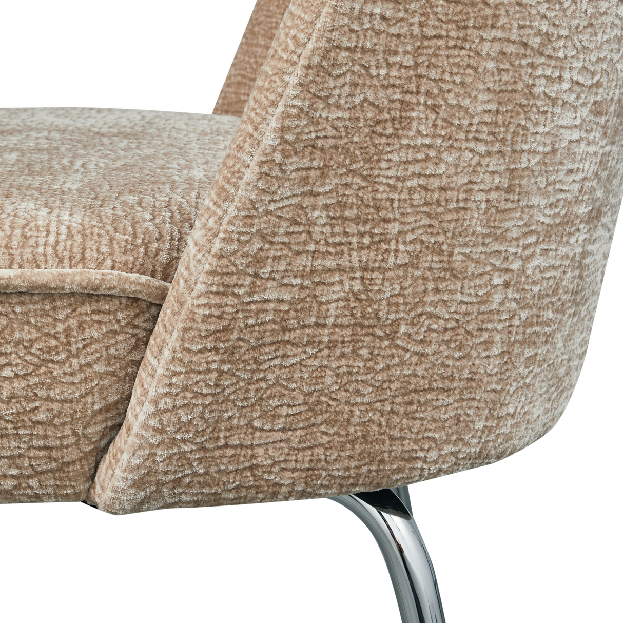 Vogue Eetkamerstoel 3 D Chenille Zand Chrome Poot
