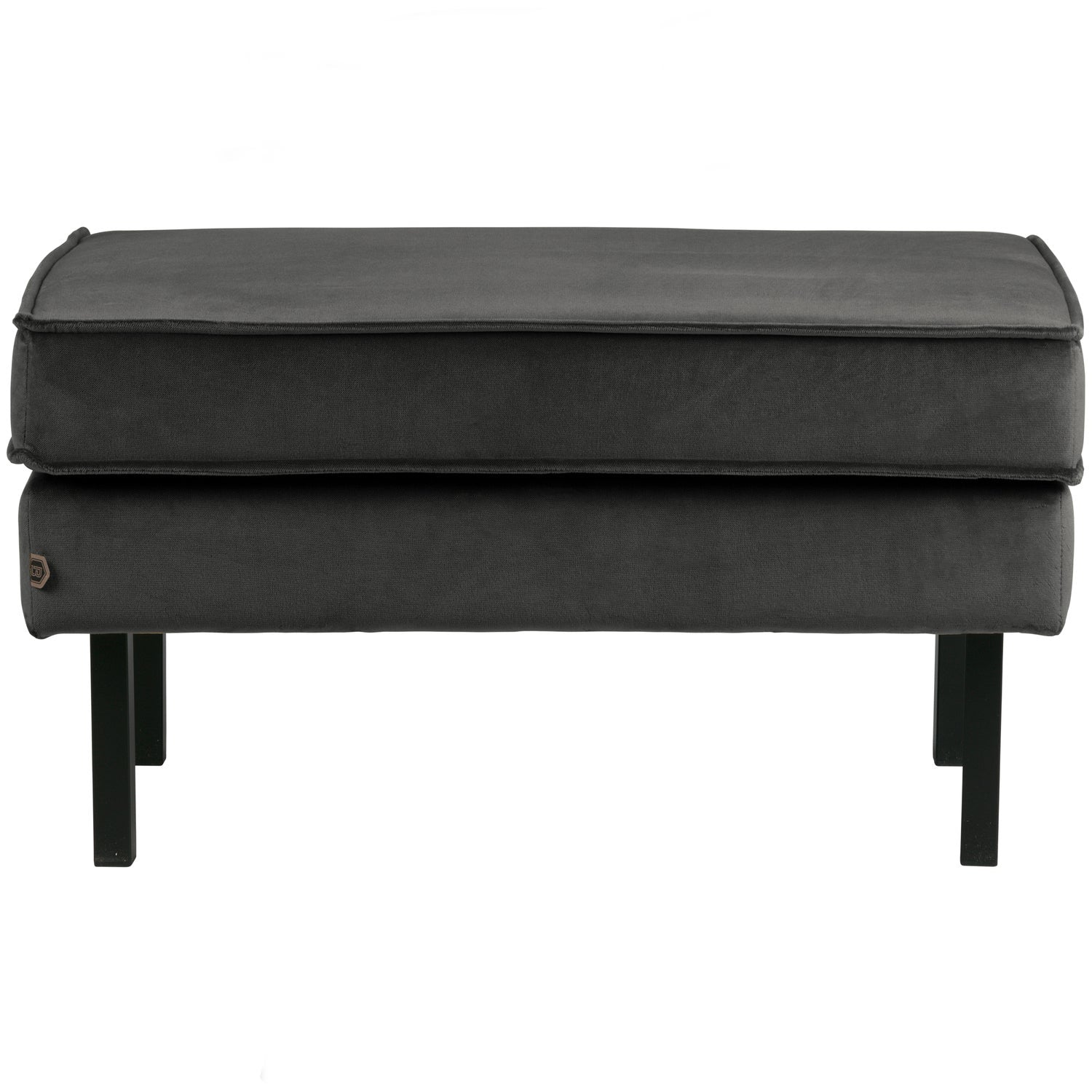 Rodeo Hocker Op Poten Velvet Antraciet