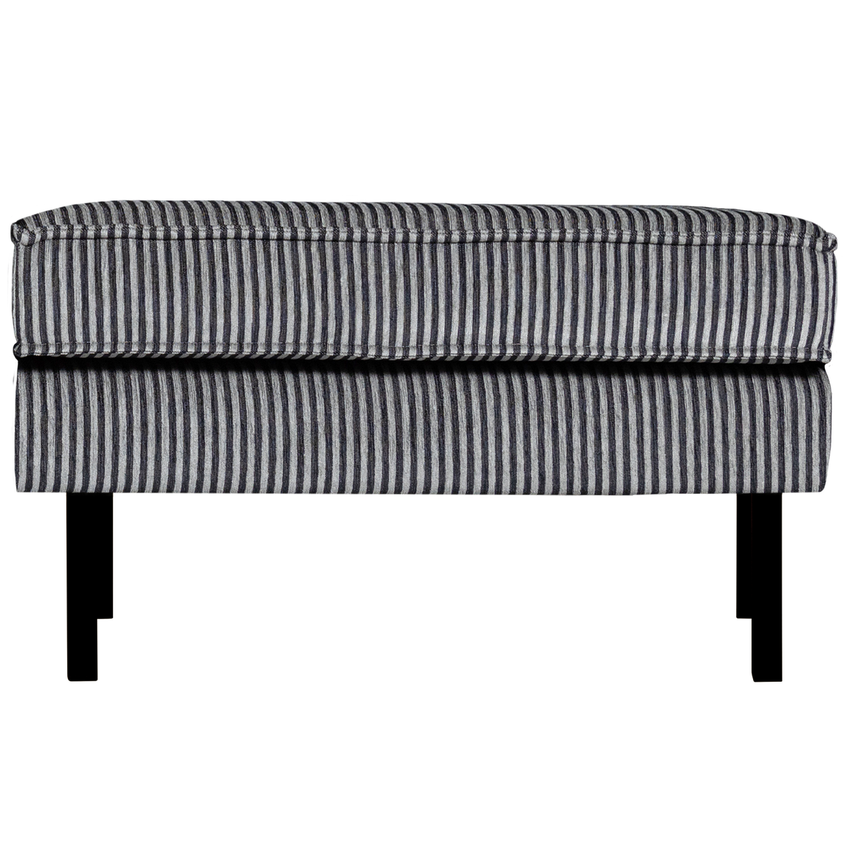Rodeo Hocker Op Poten Streep Zwart/Grijs