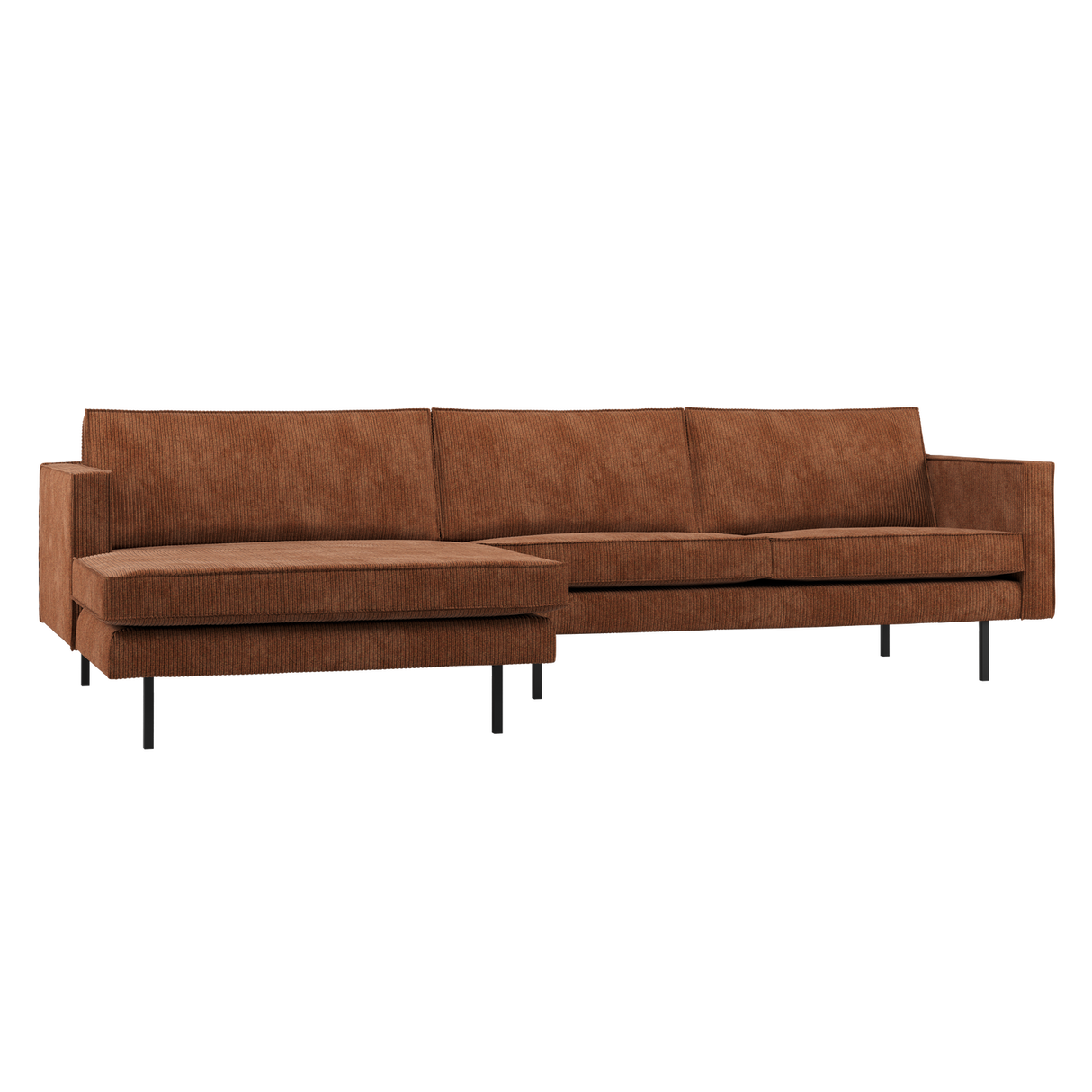 Rodeo Chaise Longue Bank Links Ribstof Roestbruin