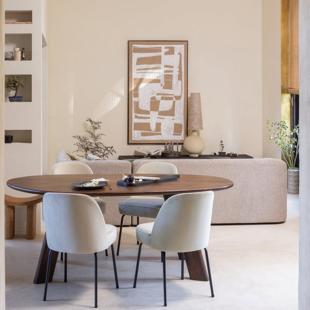 Roundly Eettafel/Bureau Mango Hout Walnoot 200 X100
