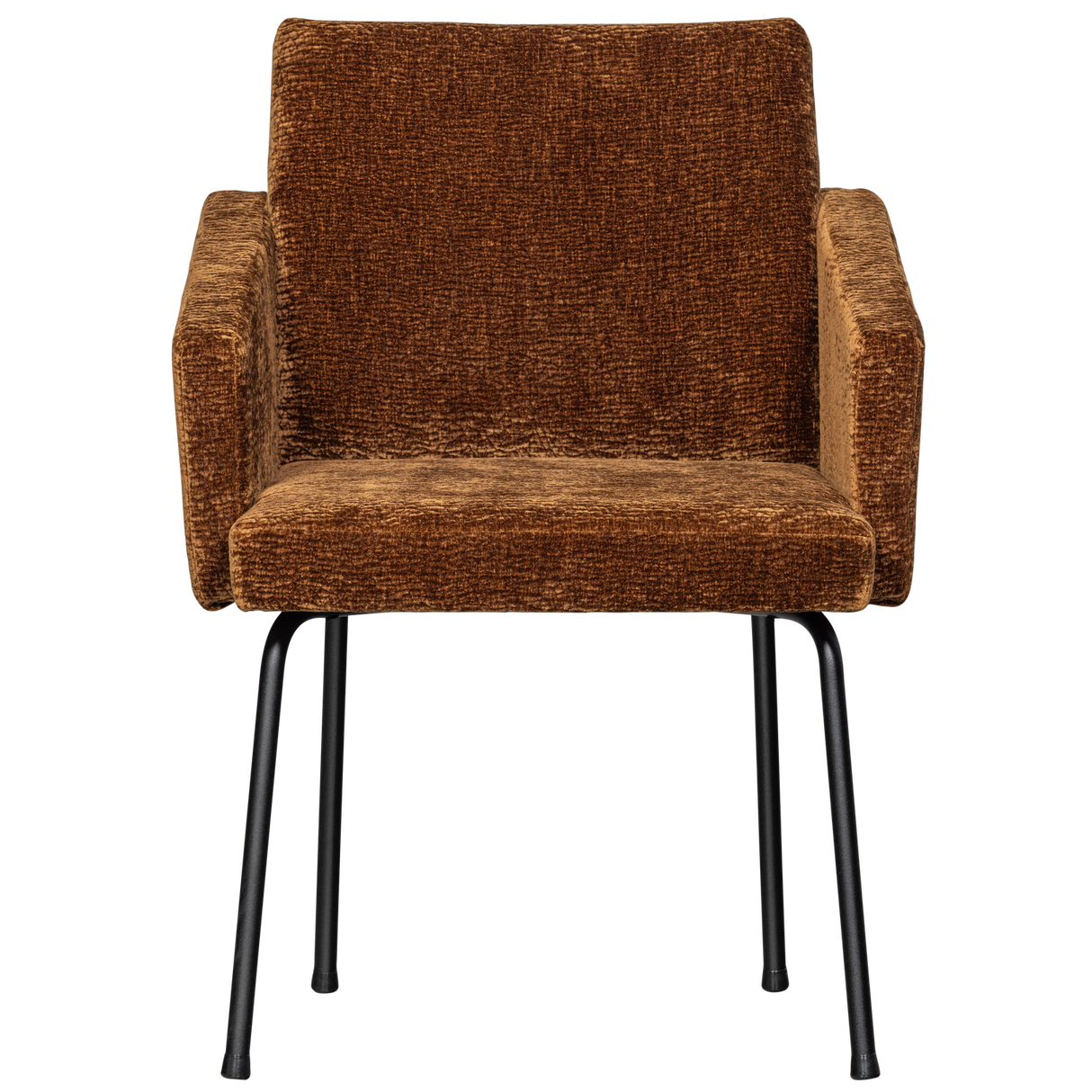 Mount Eetkamerstoel Met Armleuning 3 D Chenille Middenbruin