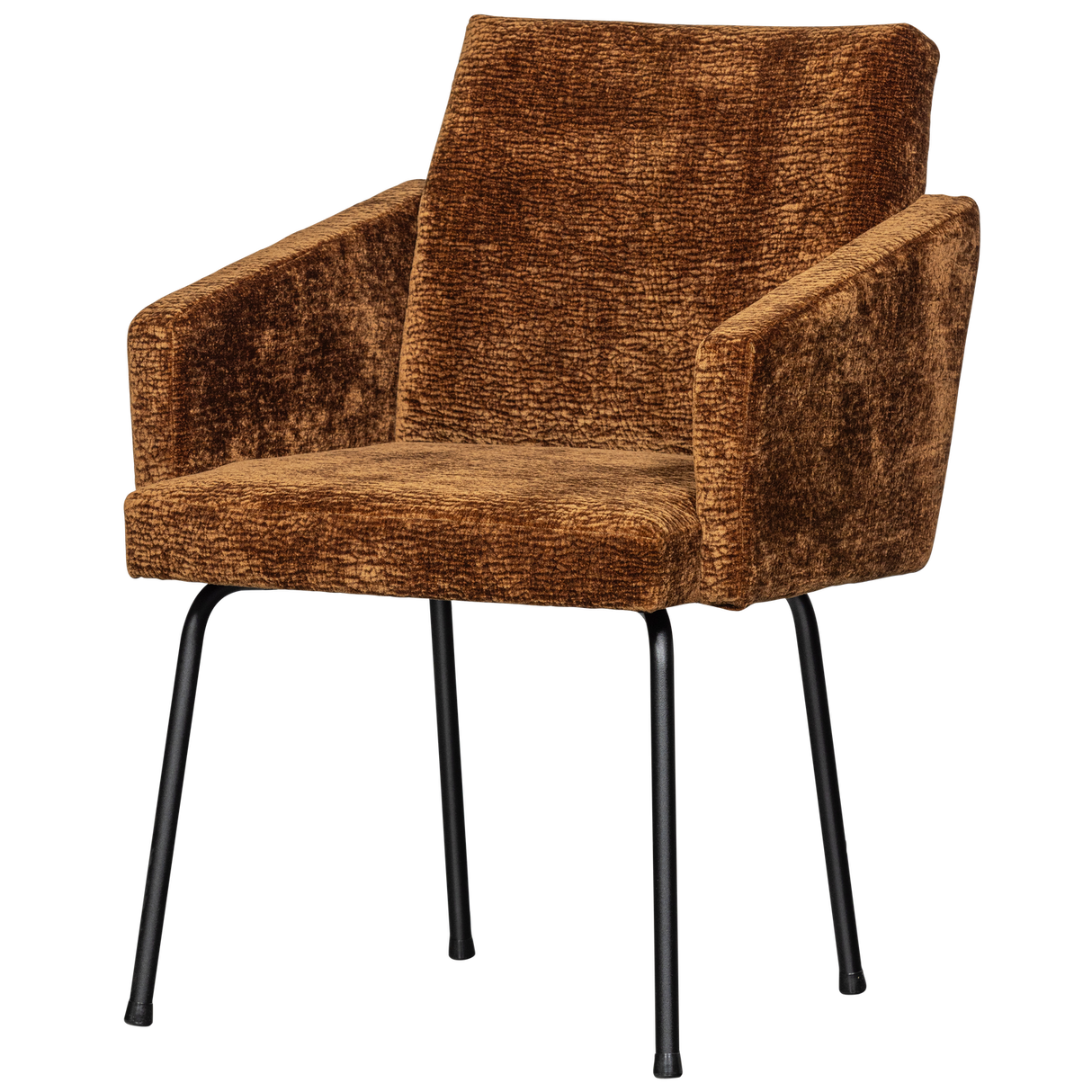 Mount Eetkamerstoel Met Armleuning 3 D Chenille Middenbruin