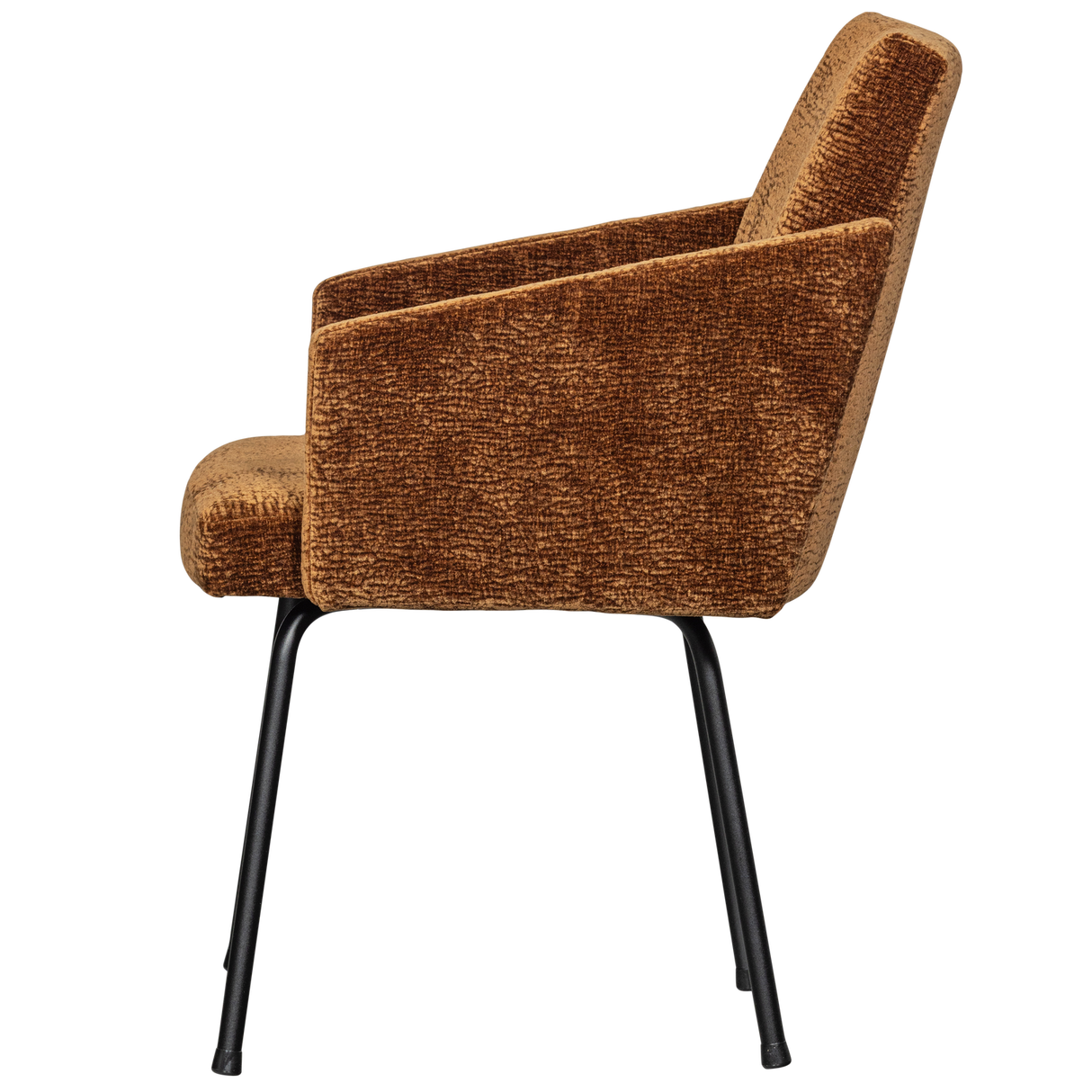 Mount Eetkamerstoel Met Armleuning 3 D Chenille Middenbruin