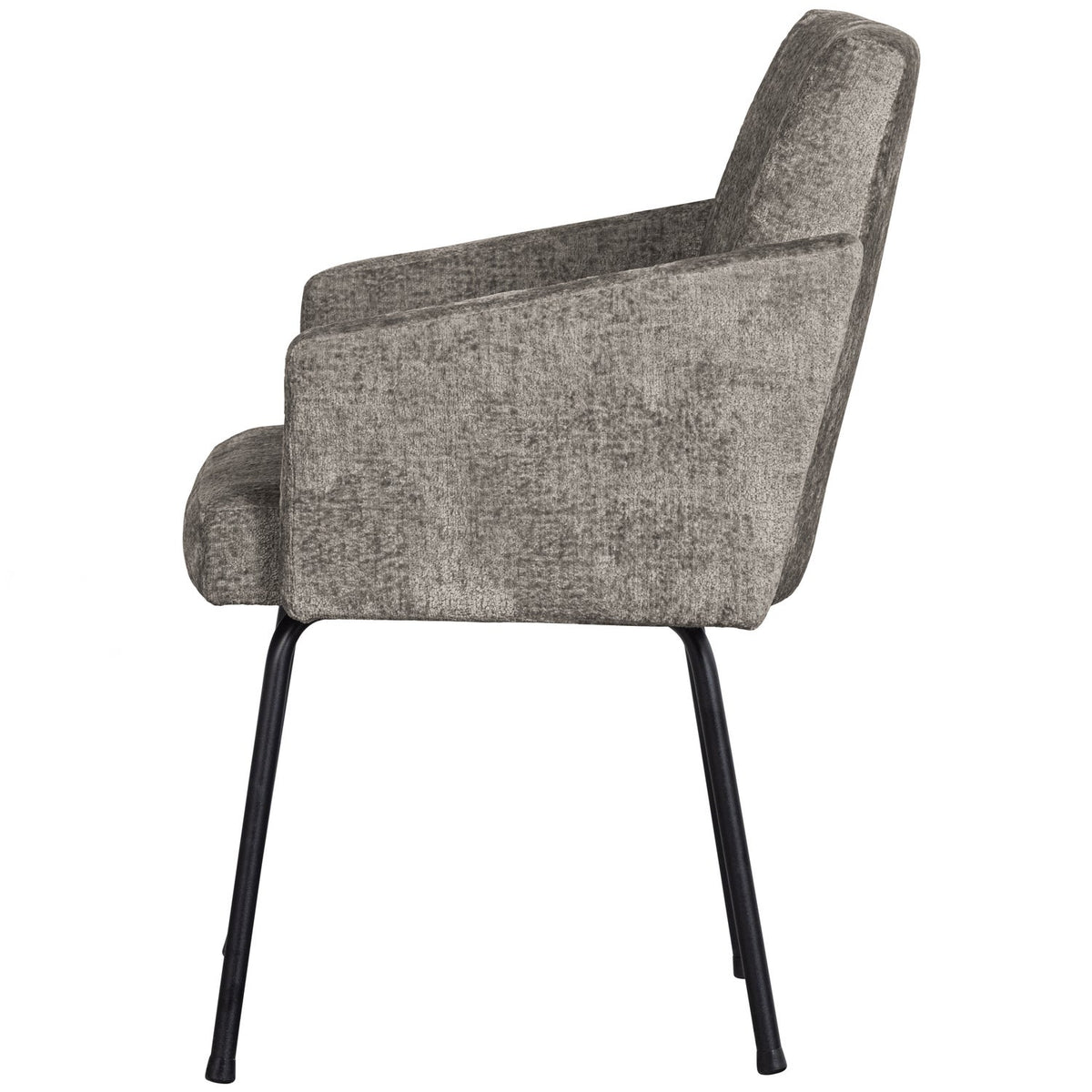 Mount Eetkamerstoel Met Armleuning Grof Geweven Stof Taupe