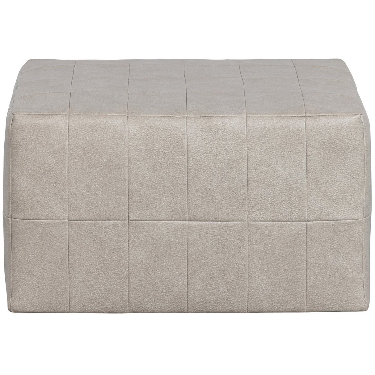Patchwork Poef Leerlook Naturel