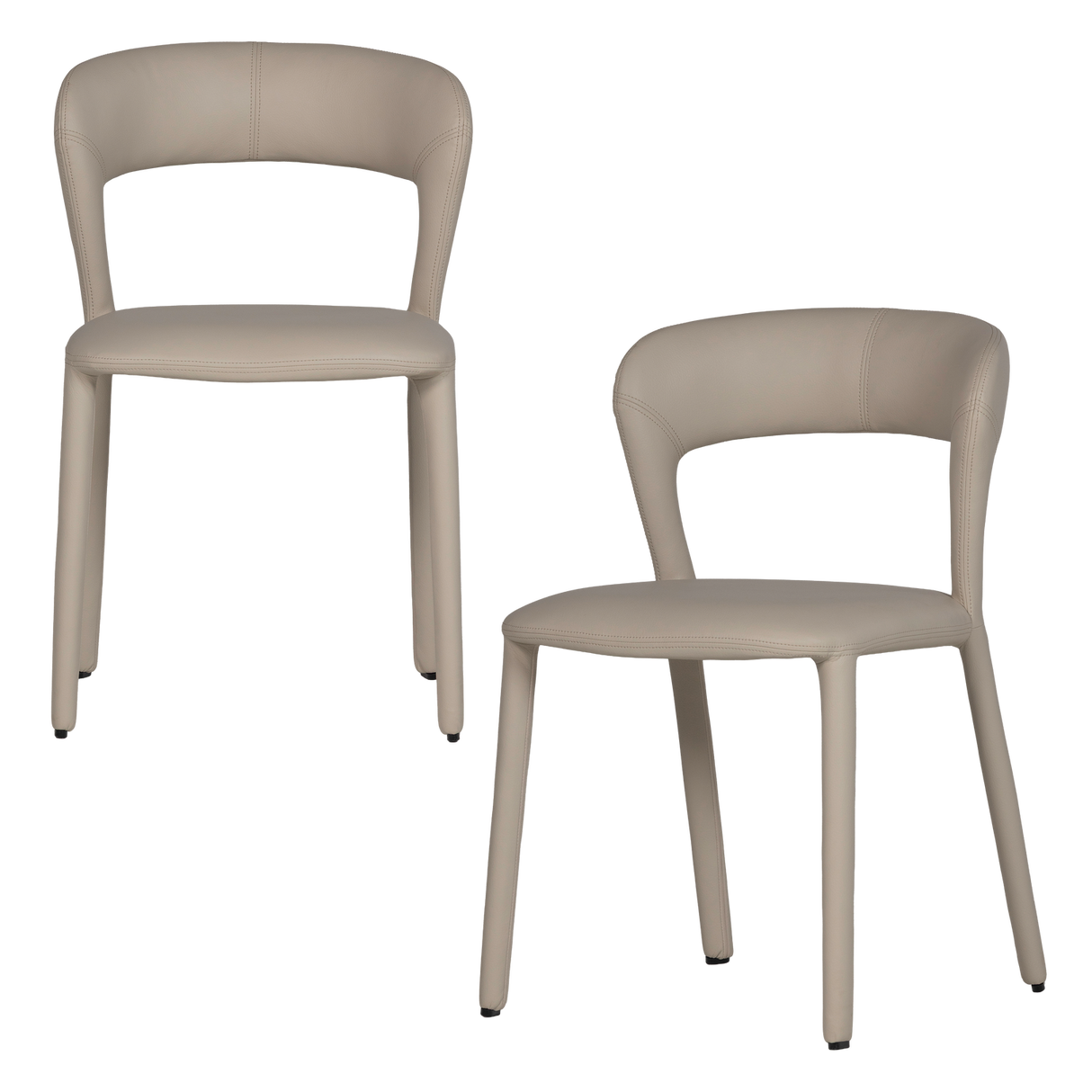 Noble Eetkamerstoel Leerlook Beige