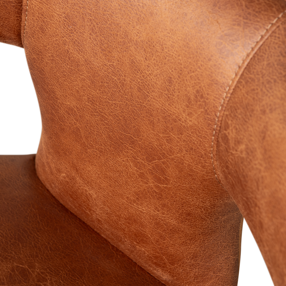 Permit Eetkamerstoel Leerlook Cognac