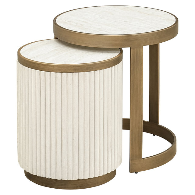 Bijzettafel Tivoli set van 2 (White) van Richmond Interiors – Luxe comfort op maat van PureWonen. Vraag naar de beste prijs.