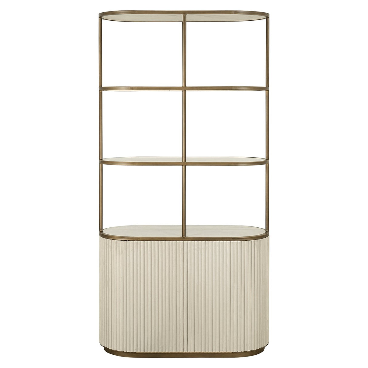Wandkast Tivoli 2-deurs 3 open planken (White) van Richmond Interiors – Luxe comfort op maat van PureWonen. Vraag naar de beste prijs.