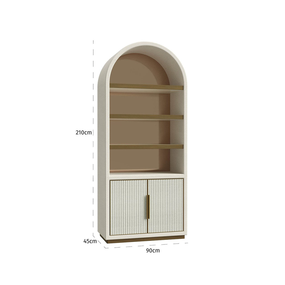 Wandkast Tivoli met gebogen bovenkant 2-deurs 3-planken (White) van Richmond Interiors – Luxe comfort op maat van PureWonen. Vraag naar de beste prijs.