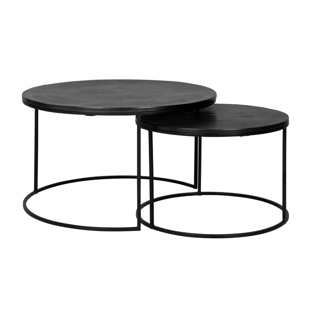 Salontafel Bolder set van 2 aluminium zwart (Black) van Richmond Interiors – Luxe comfort op maat van PureWonen. Vraag naar de beste prijs.