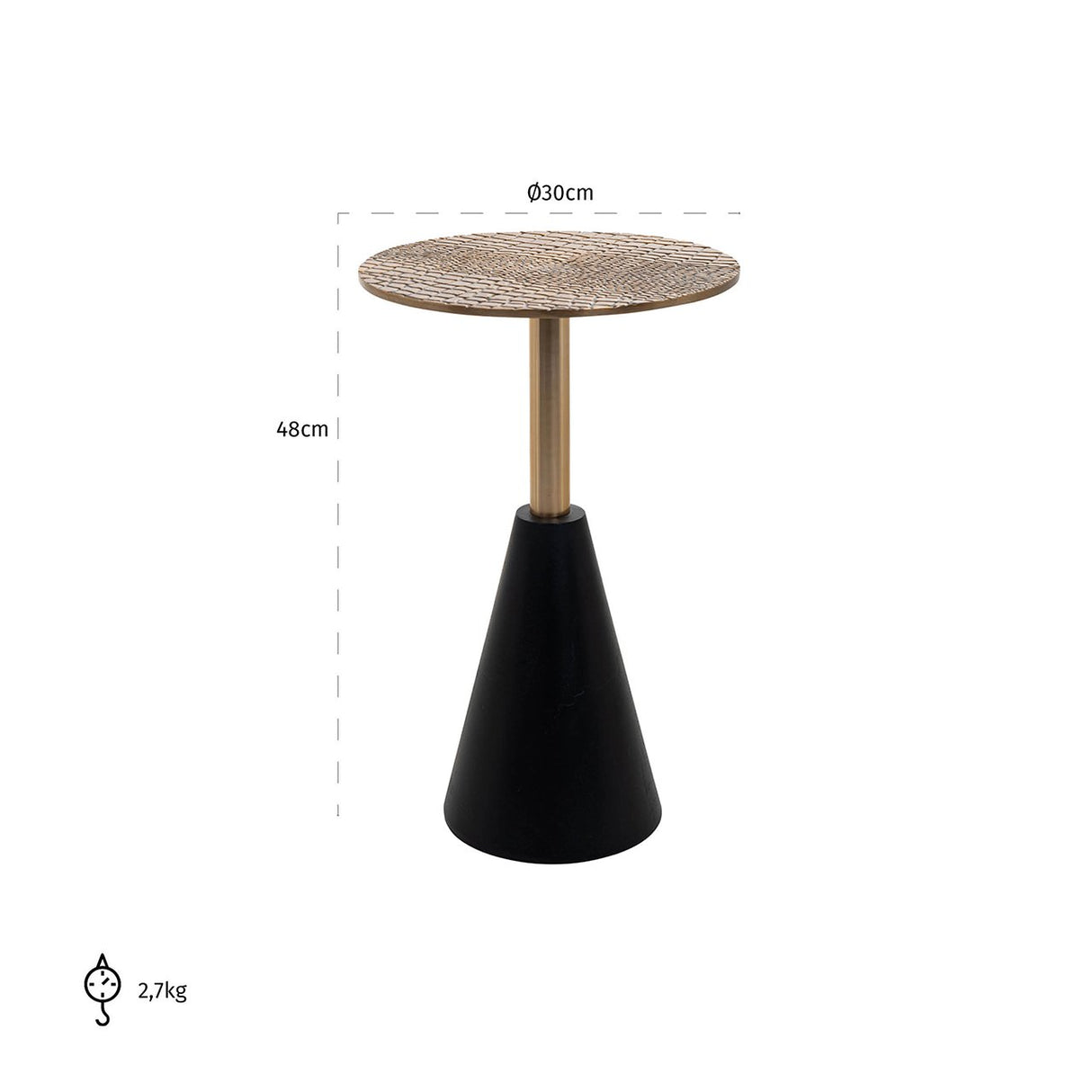 Bijzettafel Cobra 30Ø (Gold) van Richmond Interiors – Luxe comfort op maat van PureWonen. Vraag naar de beste prijs.