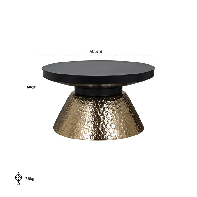 Salontafel Freddie (Black/gold) van Richmond Interiors – Luxe comfort op maat van PureWonen. Vraag naar de beste prijs.