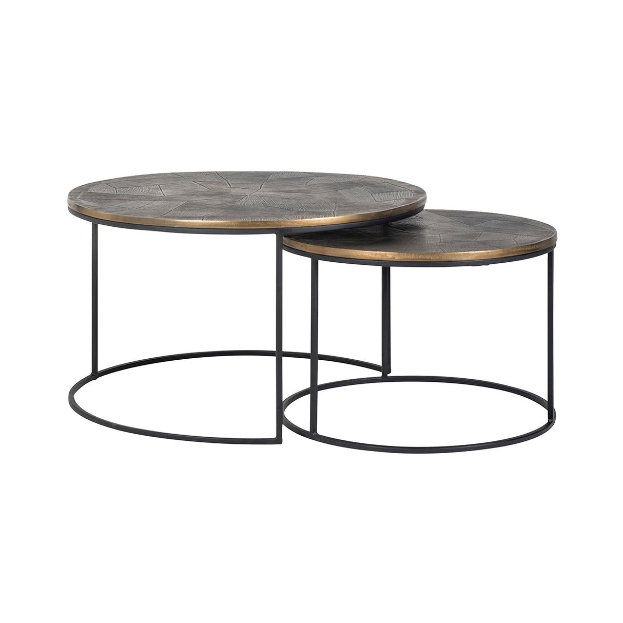 Salontafel Tulum set van 2 (Brushed Gold) van Richmond Interiors – Luxe comfort op maat van PureWonen. Vraag naar de beste prijs.