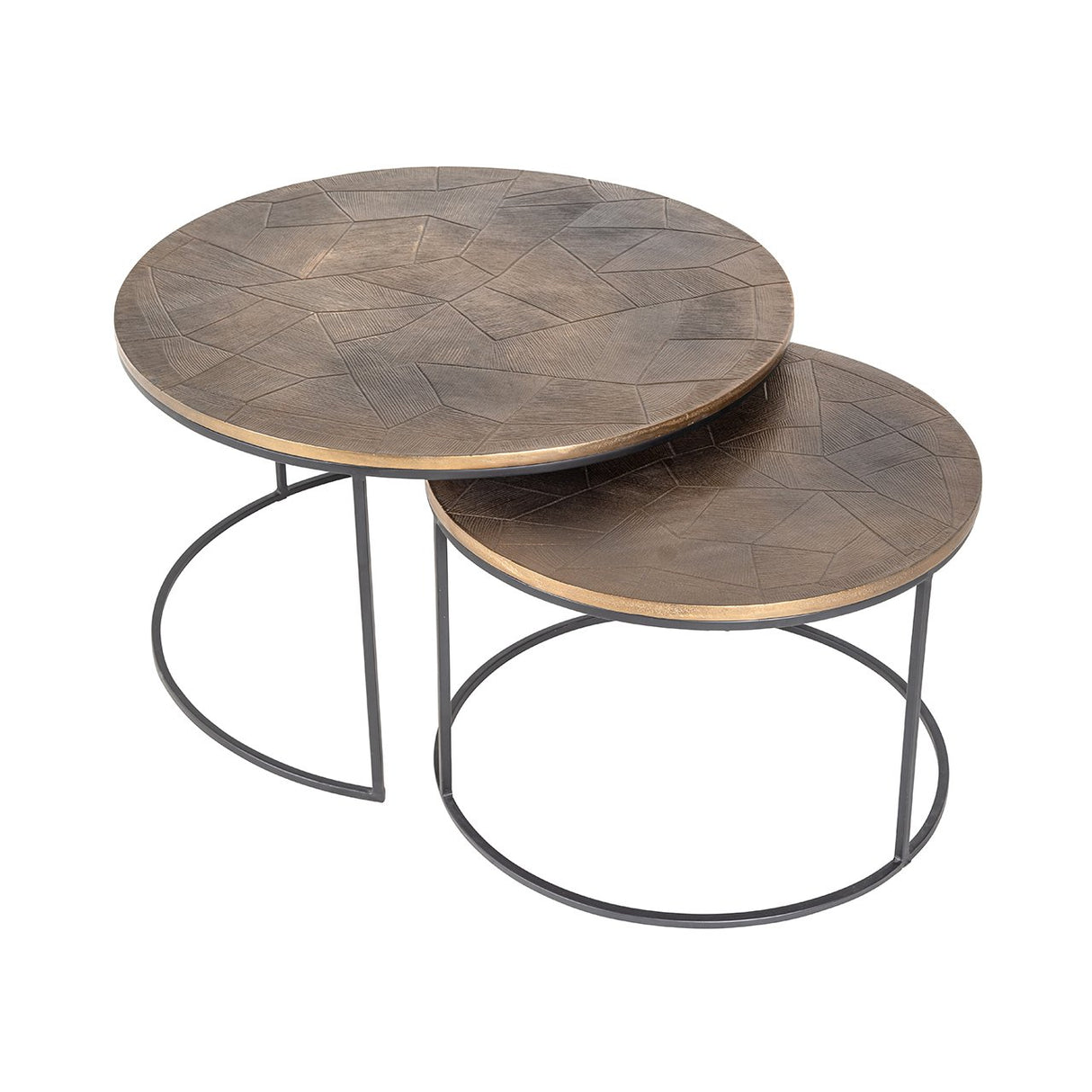 Salontafel Tulum set van 2 (Brushed Gold) van Richmond Interiors – Luxe comfort op maat van PureWonen. Vraag naar de beste prijs.
