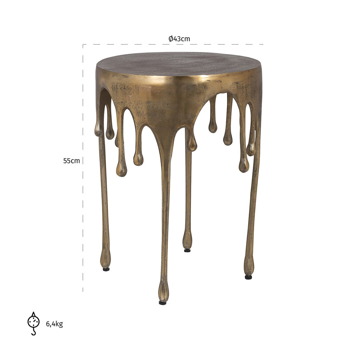 Bijzettafel Carly (Brushed Gold) van Richmond Interiors – Luxe comfort op maat van PureWonen. Vraag naar de beste prijs.