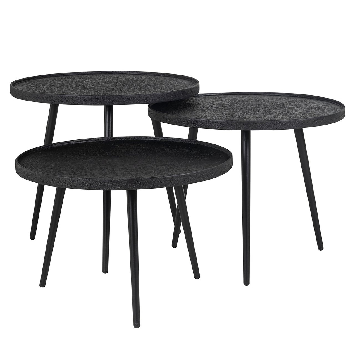Salontafel Oxford set van 3 (Black) van Richmond Interiors – Luxe comfort op maat van PureWonen. Vraag naar de beste prijs.