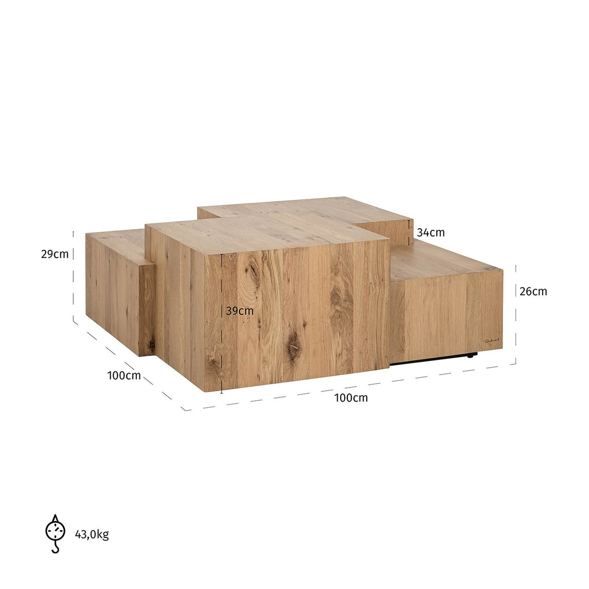 Salontafel Lennox Nature (Natural) van Richmond Interiors – Luxe comfort op maat van PureWonen. Vraag naar de beste prijs.