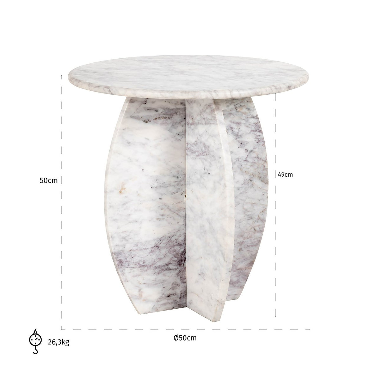 Bijzettafel Holmes 50Ø (White) van Richmond Interiors – Luxe comfort op maat van PureWonen. Vraag naar de beste prijs.