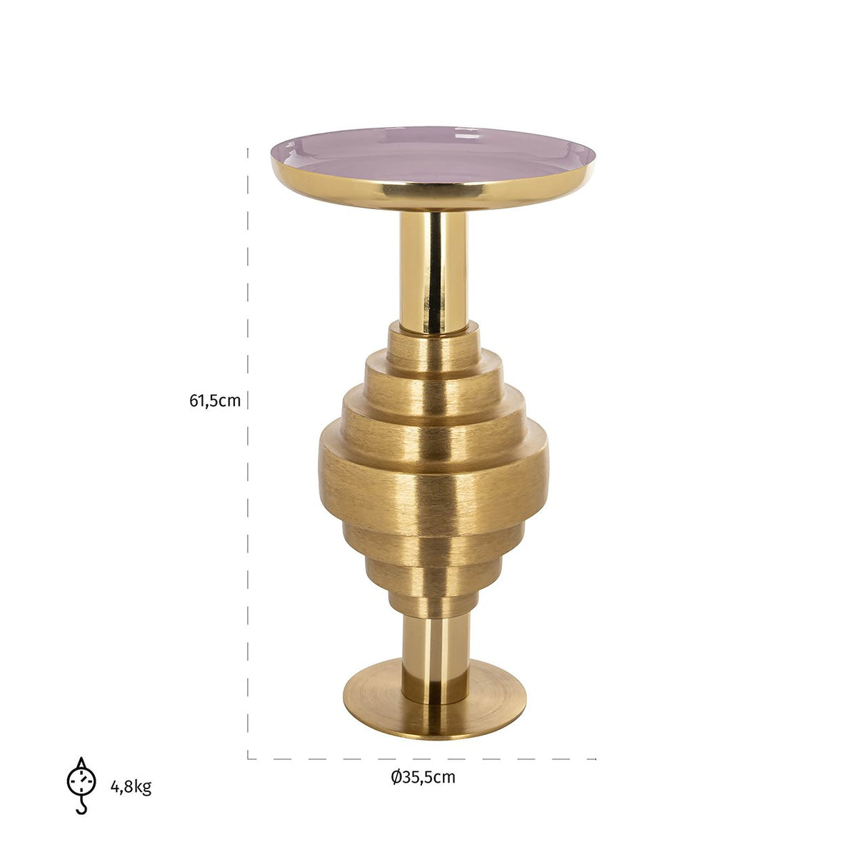 Bijzettafel Empire (Brushed Gold) van Richmond Interiors – Luxe comfort op maat van PureWonen. Vraag naar de beste prijs.