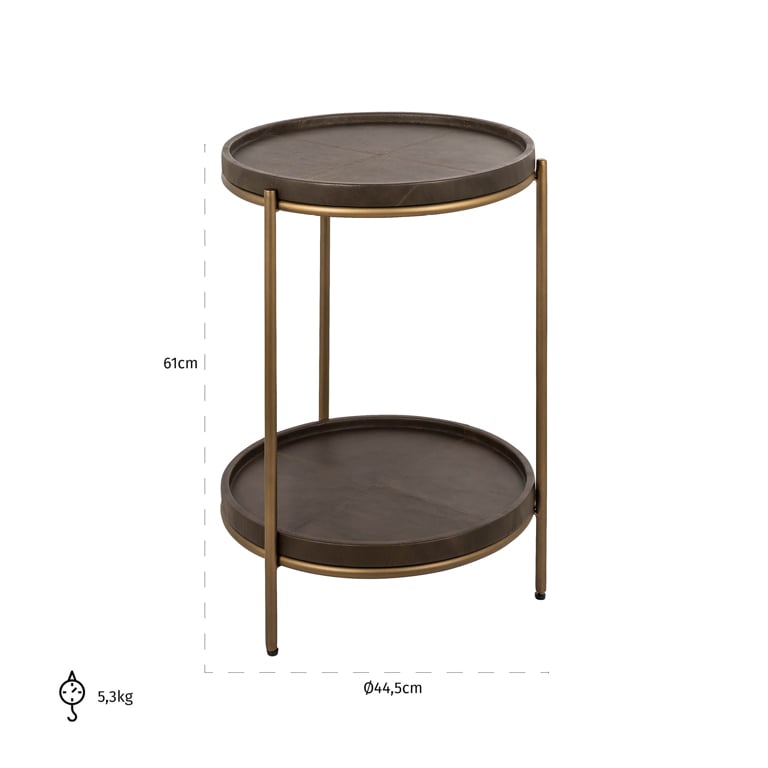 Bijzettafel Zillon (Brown) van Richmond Interiors – Luxe comfort op maat van PureWonen. Vraag naar de beste prijs.