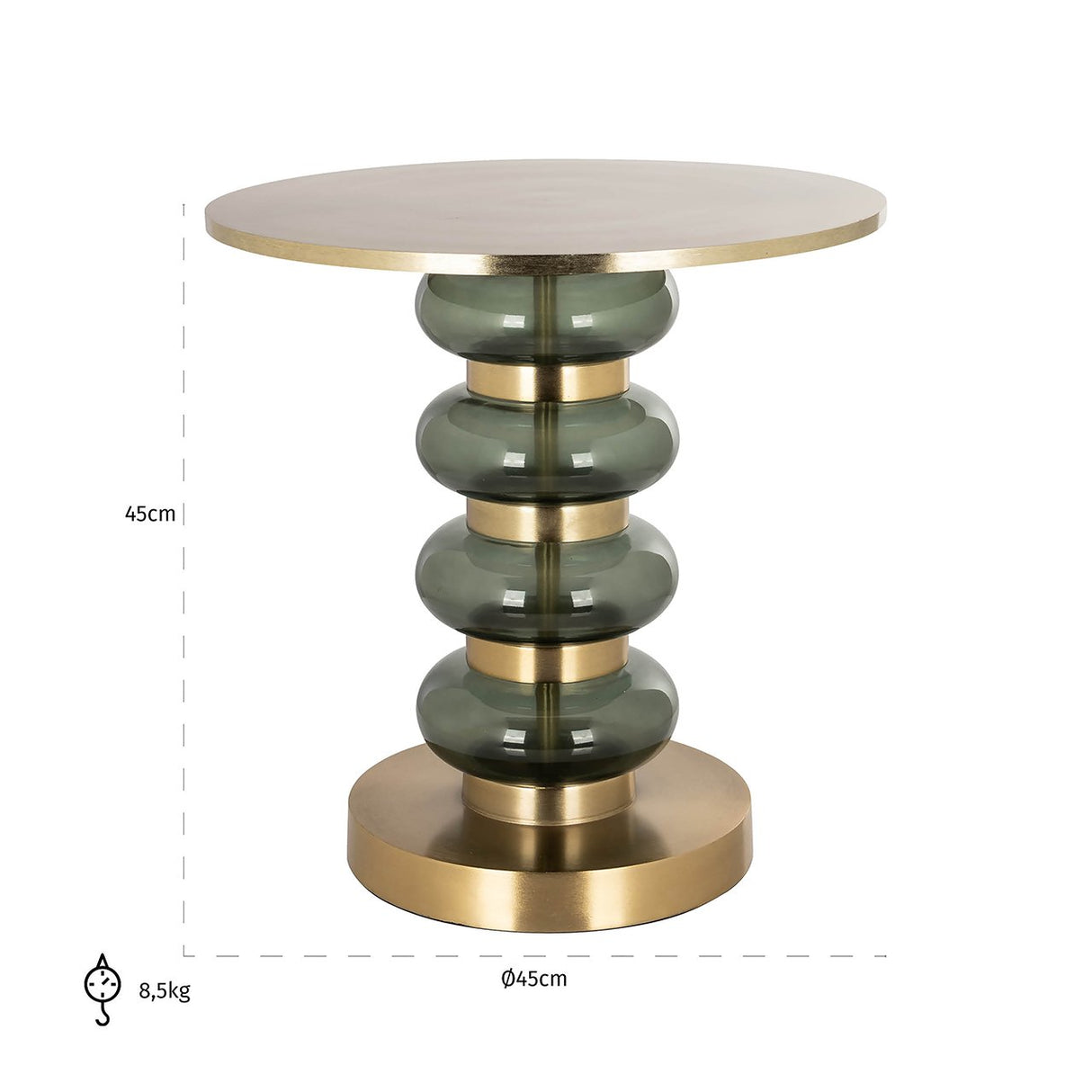 Bijzettafel Dalina groen (Green) van Richmond Interiors – Luxe comfort op maat van PureWonen. Vraag naar de beste prijs.