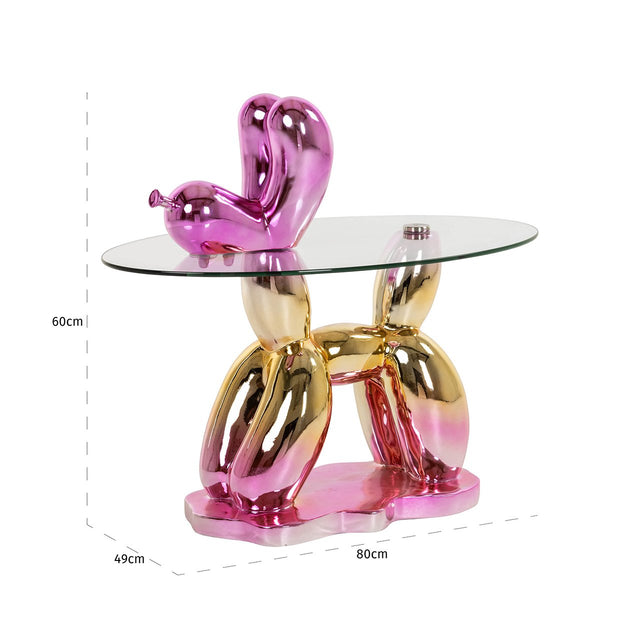 Bijzettafel Usha met glas (Pink) van Richmond Interiors – Luxe comfort op maat van PureWonen. Vraag naar de beste prijs.