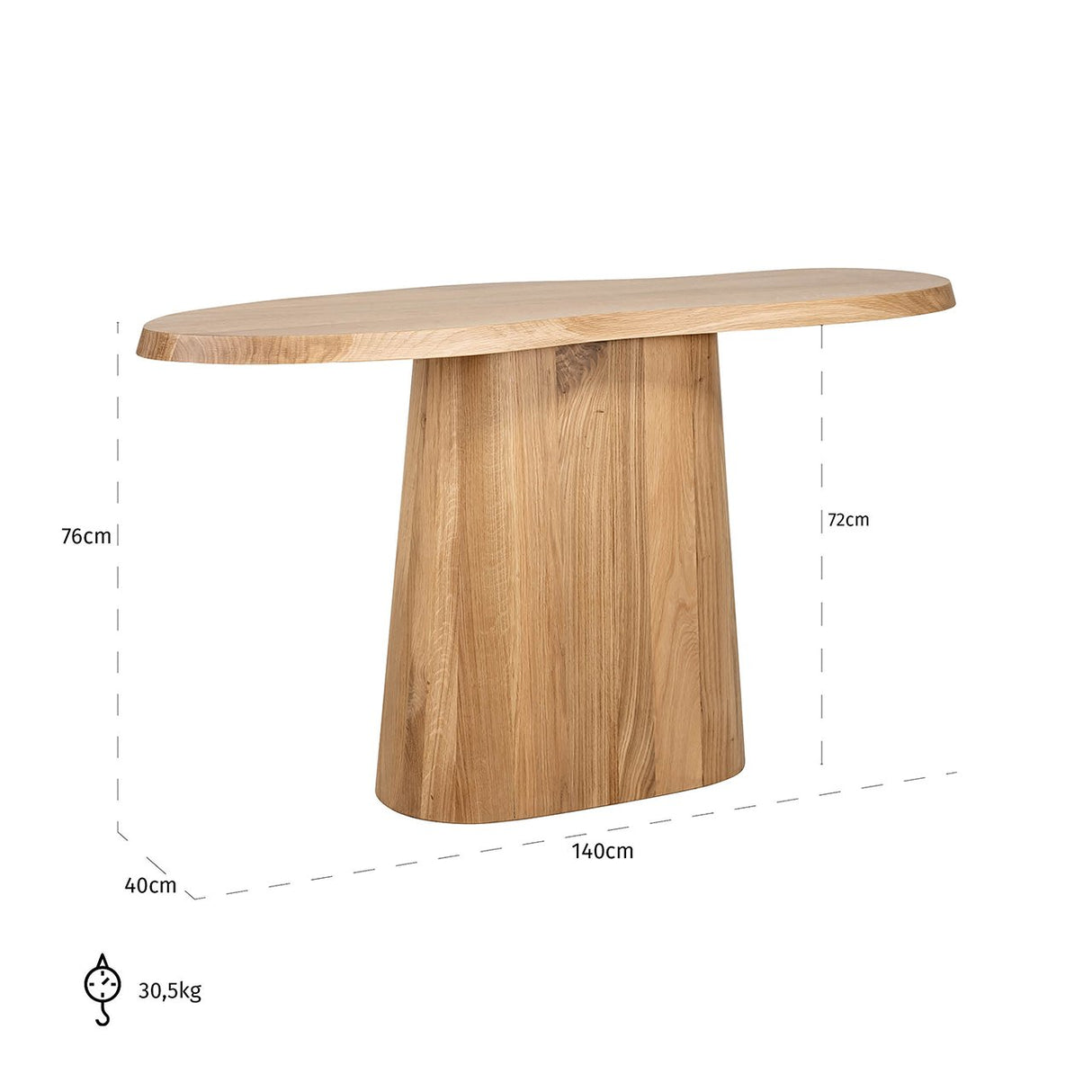 Wandtafel Riva (Natural oak) van Richmond Interiors – Luxe comfort op maat van PureWonen. Vraag naar de beste prijs.