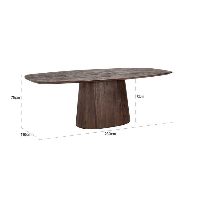 Eettafel Alix Deens ovaal 230 (Dark brown) van Richmond Interiors – Luxe comfort op maat van PureWonen. Vraag naar de beste prijs.