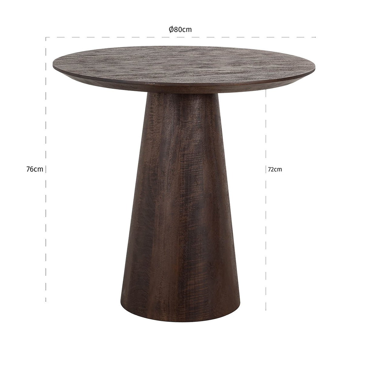 Bistrotafel Willow 80Ø (Dark brown) van Richmond Interiors – Luxe comfort op maat van PureWonen. Vraag naar de beste prijs.