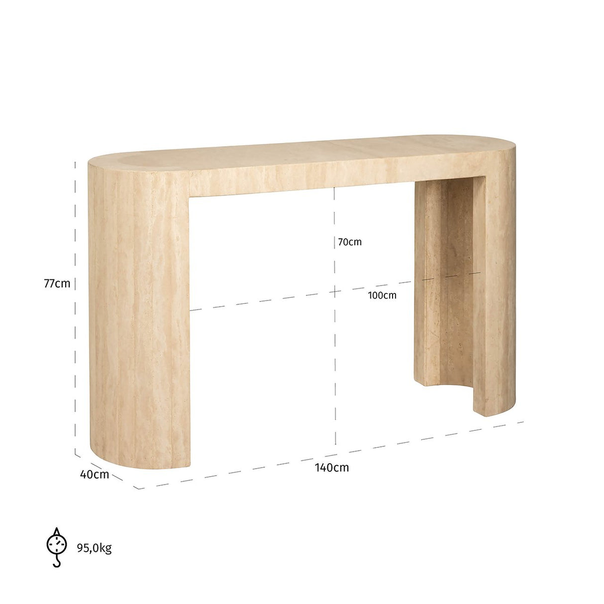 Wandtafel Biltmore Italian beige Travertin (Beige) van Richmond Interiors – Luxe comfort op maat van PureWonen. Vraag naar de beste prijs.