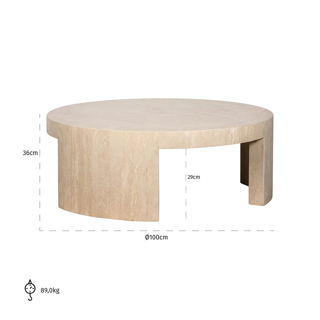 Salontafel rond Biltmore Italian beige Travertine (Beige) van Richmond Interiors – Luxe comfort op maat van PureWonen. Vraag naar de beste prijs.