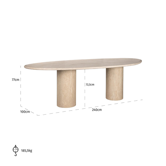 Eettafel Renaissance organisch Italian Travertine (Beige) van Richmond Interiors – Luxe comfort op maat van PureWonen. Vraag naar de beste prijs.