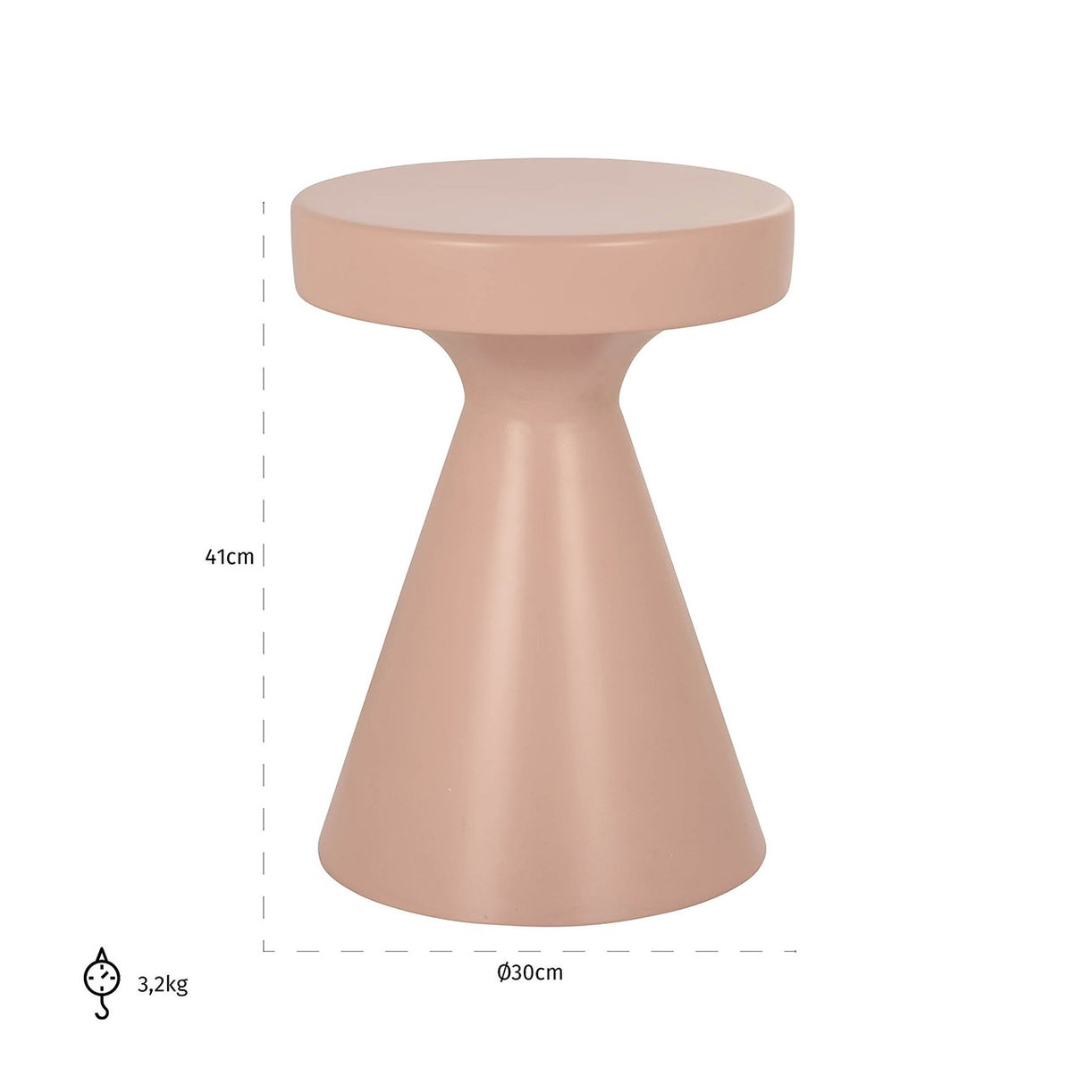 Bijzettafel Kimble roze klein 30Ø (Pink) van Richmond Interiors – Luxe comfort op maat van PureWonen. Vraag naar de beste prijs.