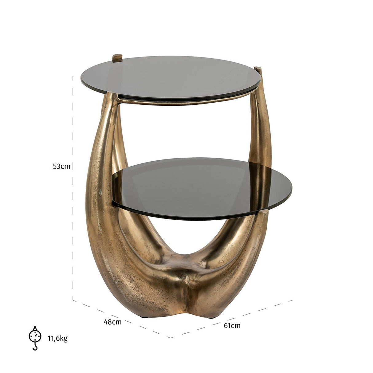 Bijzettafel Aida (Gold) van Richmond Interiors – Luxe comfort op maat van PureWonen. Vraag naar de beste prijs.