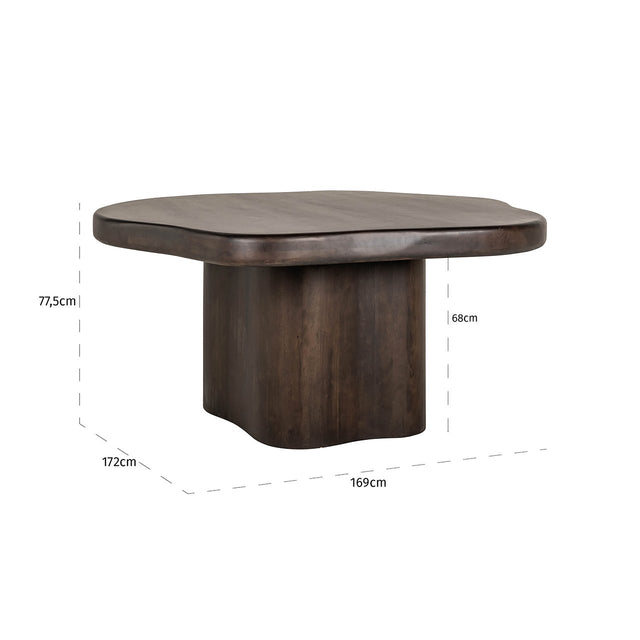 Eettafel Sherman Organisch 152x152 (Brown) van Richmond Interiors – Luxe comfort op maat van PureWonen. Vraag naar de beste prijs.