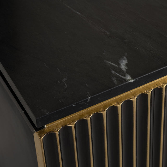 Nachtkastje Les Arcs 1-deur (Brushed Gold) van Richmond Interiors – Luxe comfort op maat van PureWonen. Vraag naar de beste prijs.