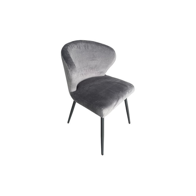 CHAIR KAREN BLACK LEGS + GREY FABRIC