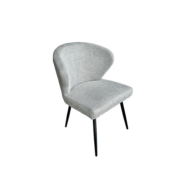CHAIR KAREN BLACK LEGS + LIGHT GREY TEXERE