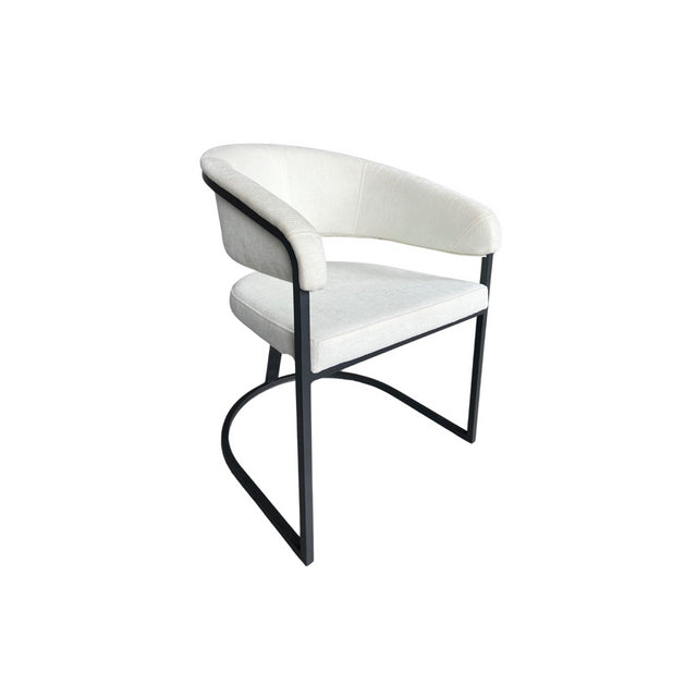 CHAIR ACELYA -267- BLACK + WHITE VELVET-TEDDY